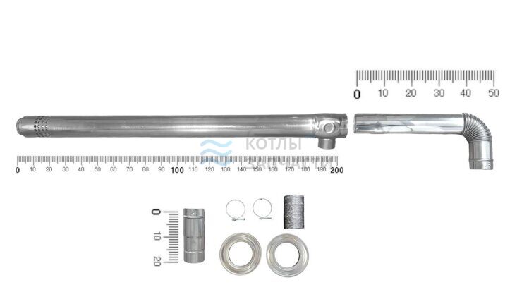 Коаксиальный дымоход 110/80 (корейский тип)  - 2 метра