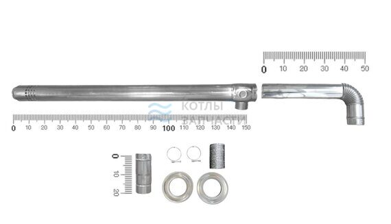 Коаксиальный дымоход 110/80 (корейского типа ) - 1.5 метра